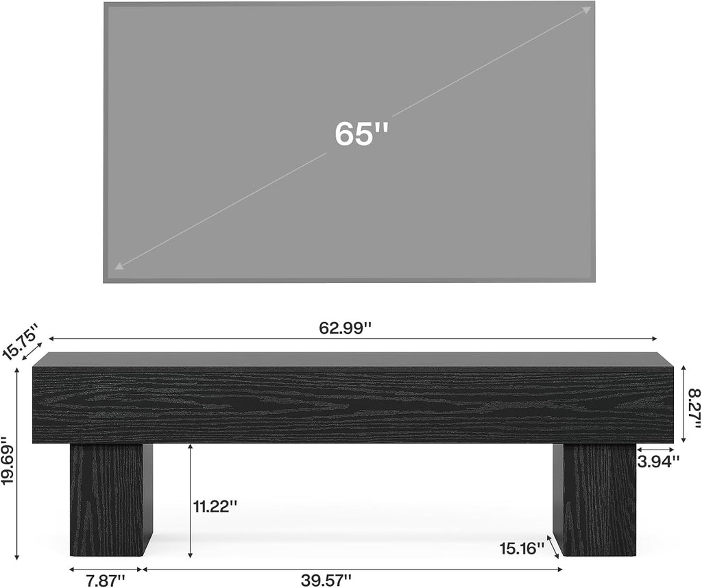 Tribesigns 63' TV Stand, Farmhouse Entertainment Center, Low TV Console Table for Living Room, Long Media Console Television Stands for 55/60/65 Inch TV