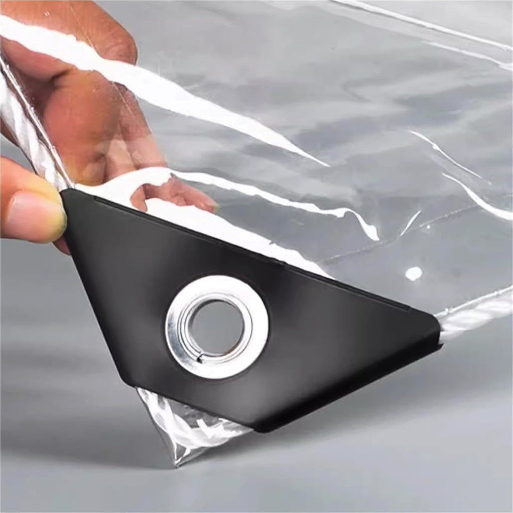 Clear Vinyl Tarp 3x6 6x8 10x10 10x20 16x20ft Extra Thick Transparent Clear Tarps with Grommets 16 Mil Heavy Duty Tarpaulin Cover Waterproof Tear for Porch Chicken Coop Patio Outdoor Pool(7' x 31')