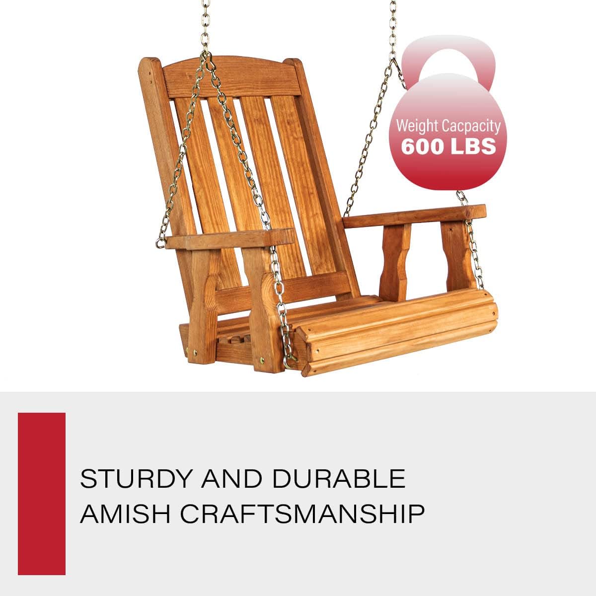 Amish Casual Heavy Duty Mission Pressure Treated Swing Chair (Cedar Stain)