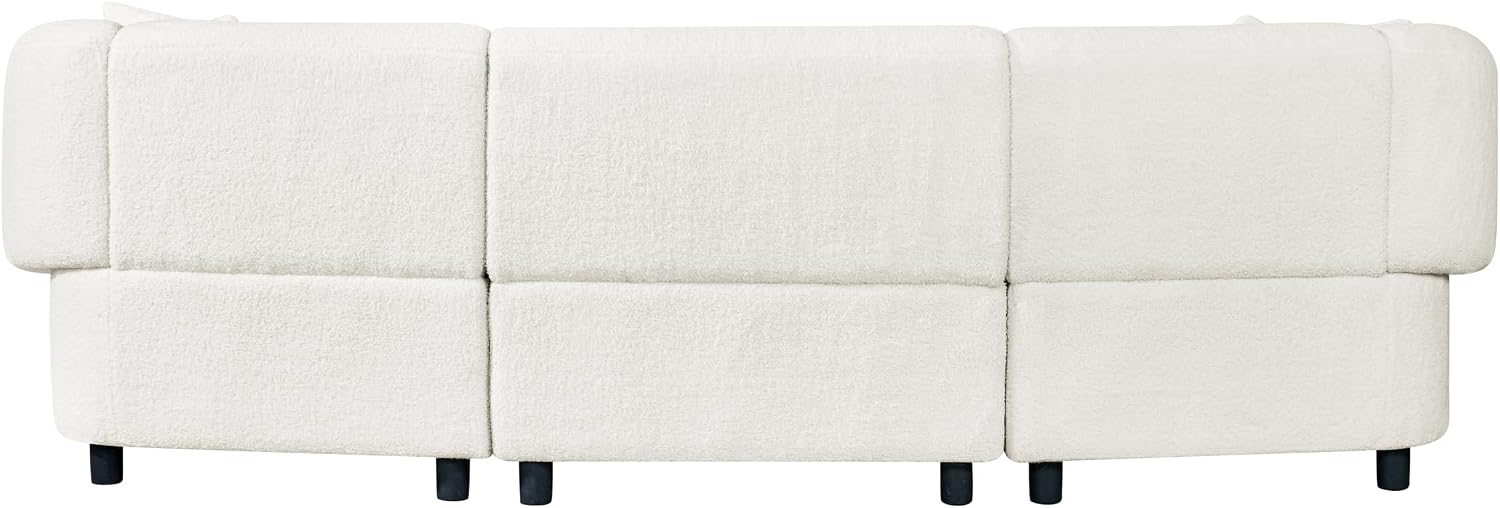 Christopher Knight Home Obito Boucle Upholstered 3-Seater Sofa, Modern Home Sofa Living Room, Wooden Large Upholstered Sofa Couch for Apartment/Home Office, Light Beige