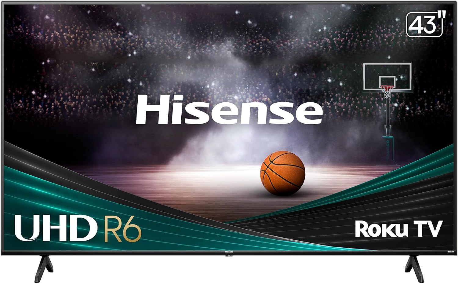 Hisense 43-Inch Class R6 Series 4K UHD Smart Roku TV with Alexa Compatibility, Dolby Vision HDR, DTS Studio Sound, Game Mode (43R6G)
