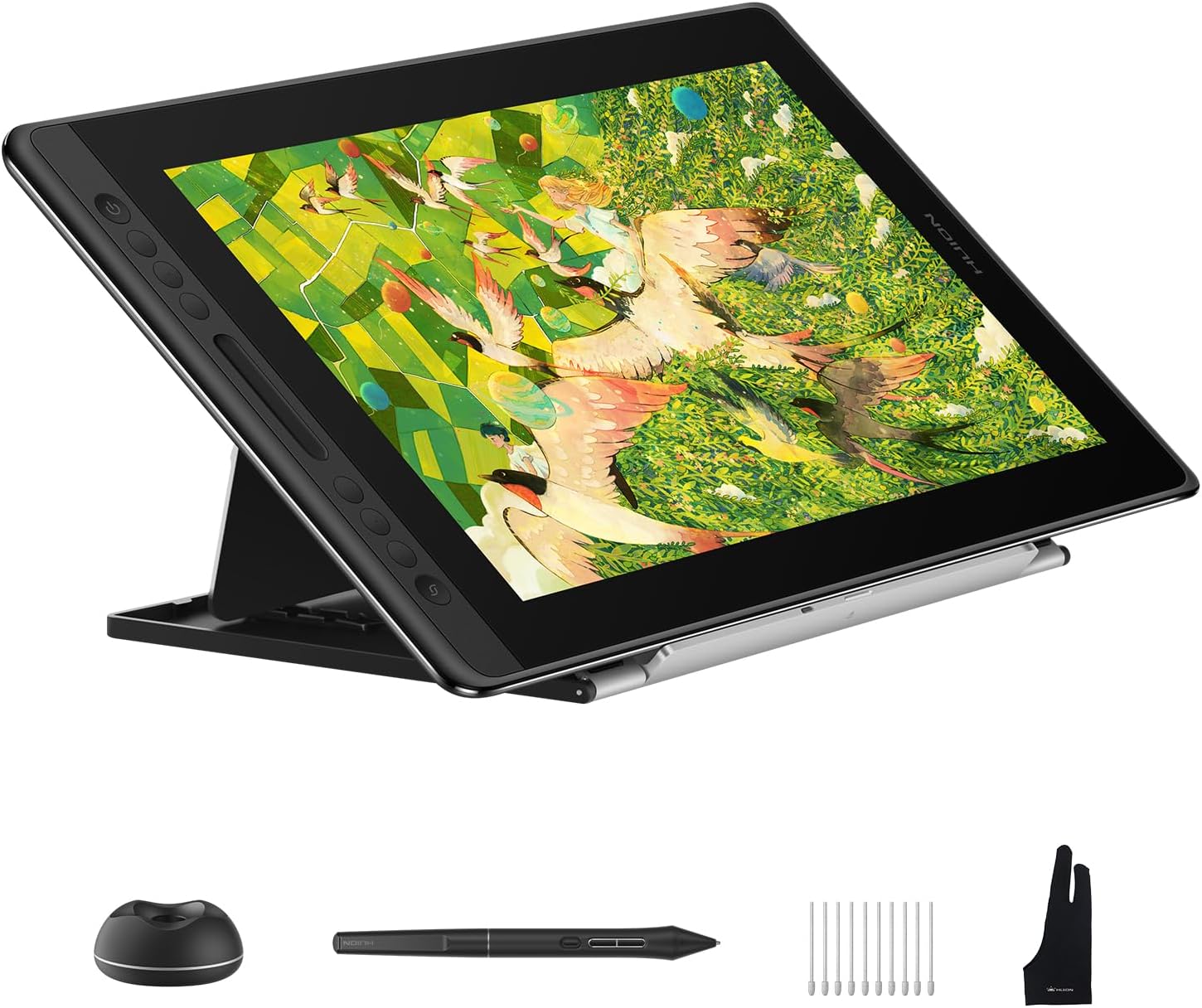 HUION Kamvas Pro 16 V2 Drawing Tablet with Screen 16K Levels PenTech 4.0 Battery-Free Pen, 15.6' Full-Laminated, Smart Touch Bar & 6 Keys Art Tablet Work with Windows, Mac and Linux