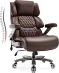 700lbs Big and Tall Office Chair - Adjustable Lumbar Support Heavy Duty Metal Base Quiet Rubber Wheels High Back Large Executive Computer Desk Swivel Chair, Ergonomic Design for Back Pain