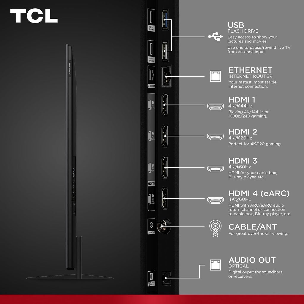 TCL 75 Inch Class QM7K Series | Mini LED QLED 4K HDR | 75QM7K, 2025 Model | 120HZ-144HZ Anti Reflective Screen Smart Google TV Dolby Atmos Onkyo Audio | Voice Remote Alexa Gaming Streaming Television