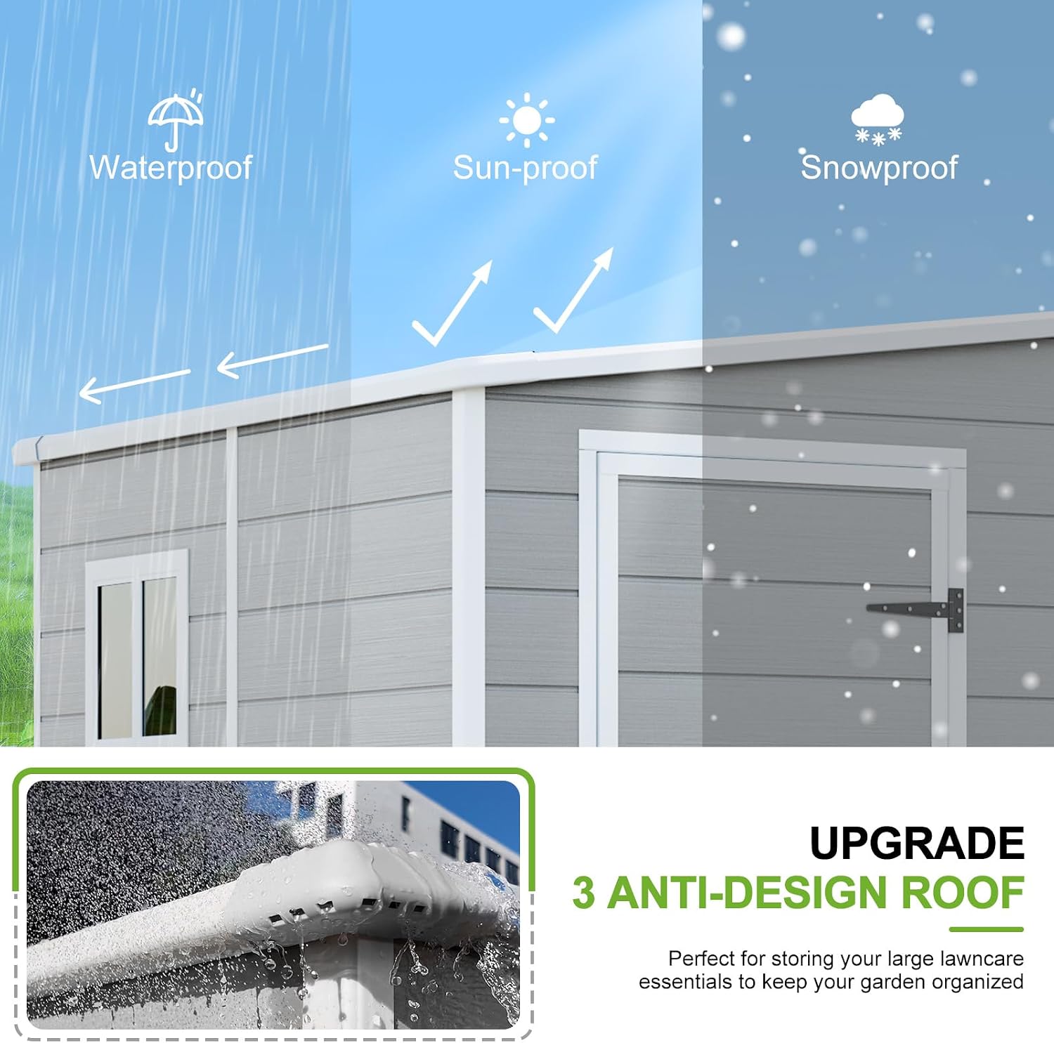 5x4 Shed Resin Outdoor Storage with Floor Included, Lean to Sheds Waterproof Small Plastic Garden Tool Sheds