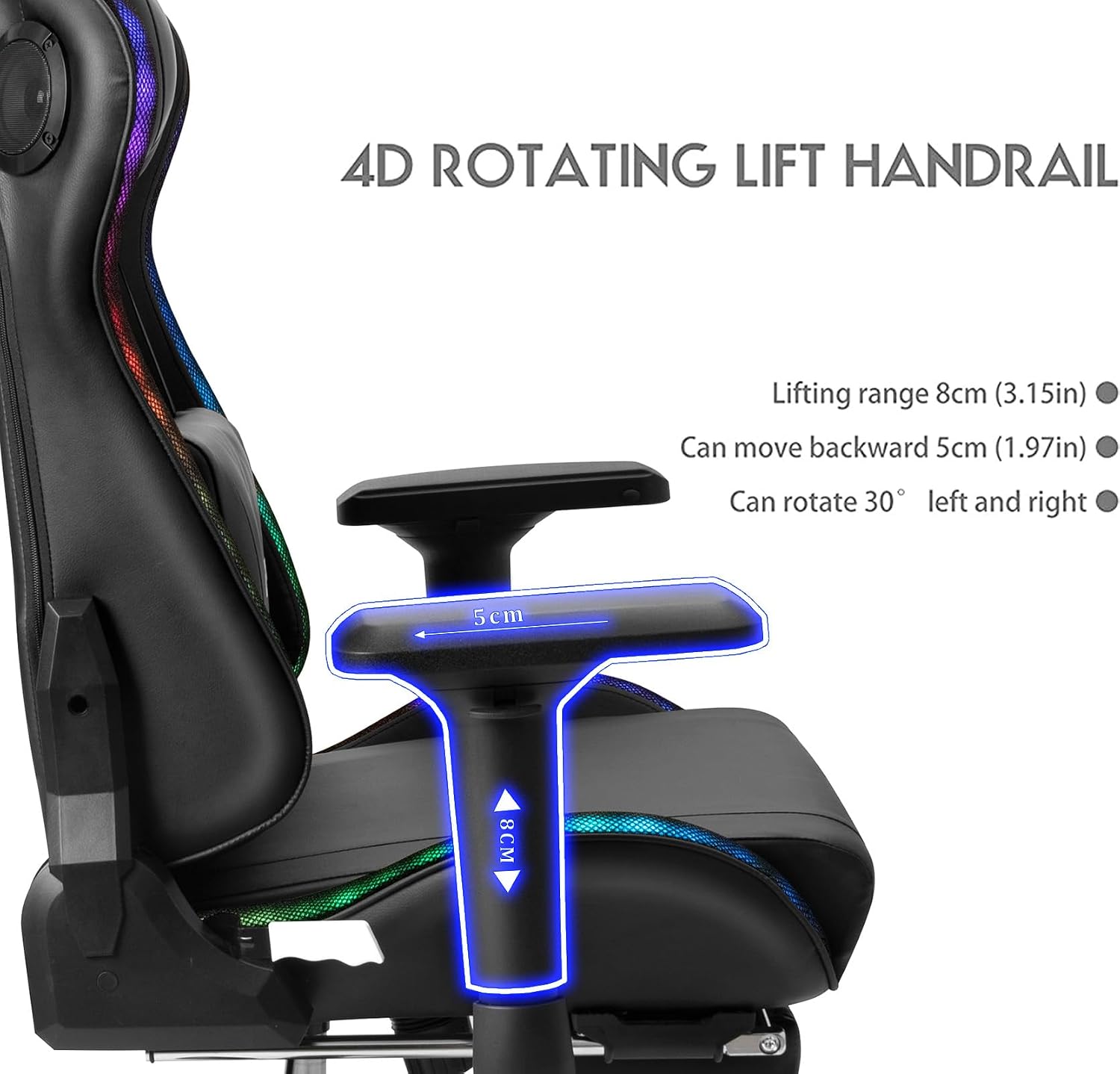 Adult Video Gaming Chair with 7-Point Massage Function and Speakers,Ergonomic Gaming Chair with Footrest and Lumbar Support,PU Leather, 360° Swivel,180° Tilt High Back Office Chair.,Black