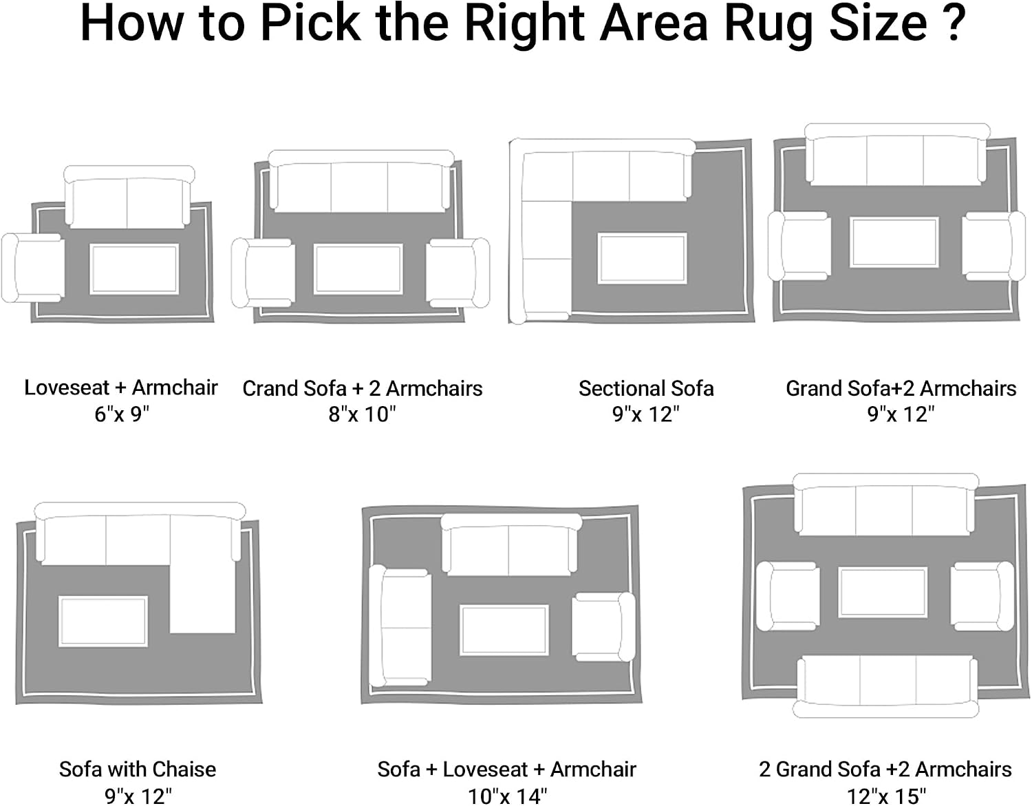 HOMBYS Modern Area Rug for Living Room Bedroom, Large Boho Floor Carpet with Non-Slip Backing for Indoor Office Dining Room, Abstract Home Deco Non-Shedding, Machine Washable (Grey, 10 x 14 ft)