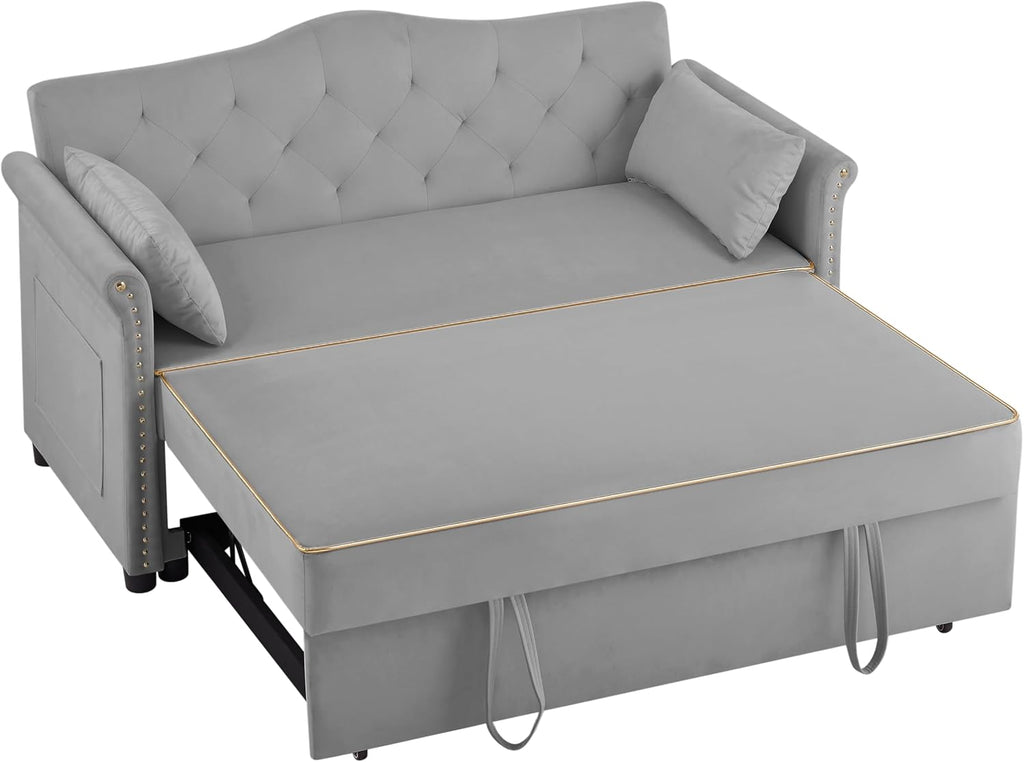 hansones 65'' 3-in-1 Folding Sofa Bed – Queen Size Pullout, Modern Chenille Fabric, 360° Swivel Table, Easy Assembly – Perfect for Living Room