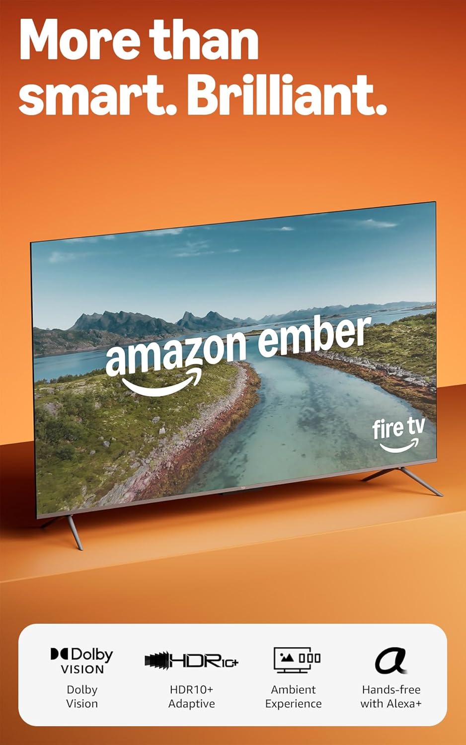 Amazon Ember 65' QLED Series with Fire TV (newest model), 4K Ultra HD smart TV, HDR10+, Dolby Vision, Dolby Audio, quad-core processor, find shows faster with Alexa+