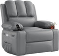 Electric Recliner Chair for Living Room, 360° Swivel Electric Massage Recliner Chair, with Massage & Heat, USB Port, Cup Holders, Side Pocket, Ergonomic Lounge, Adults, Nursery or Bedroom