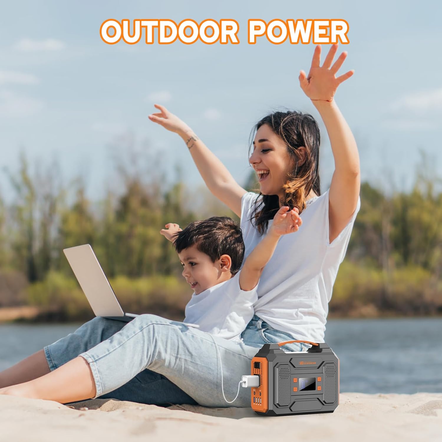 Portable Power Station with Solar Panel 40W, 300W Solar Generator with Panels, Portable 110V AC Outlet Camping Solar Power Bank Generators Battery Pack for Laptop Device Home RV Outdoor Power Outage