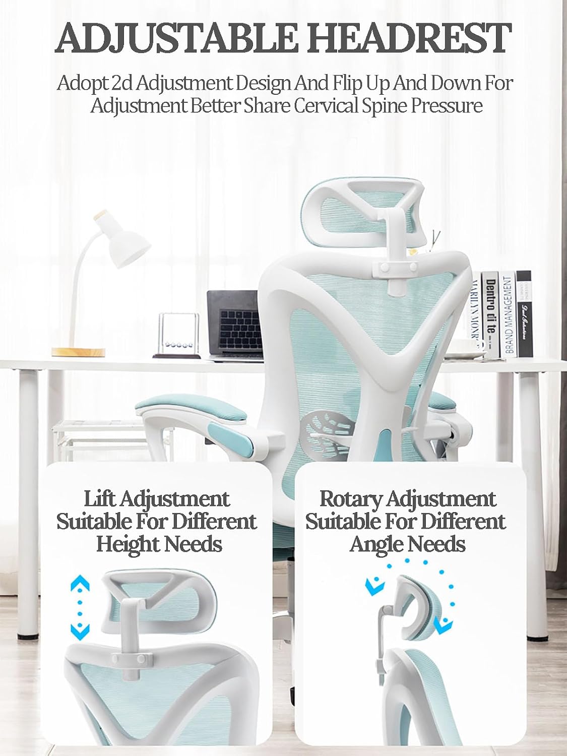 Big and Tall Gaming Chairs for Adults with Footrest Ergonomic Office Chair Computer Chair with Lumbar Support Swivel Seat Height Adjustable Computer Chair with Headrest 62x49x121cm Blue