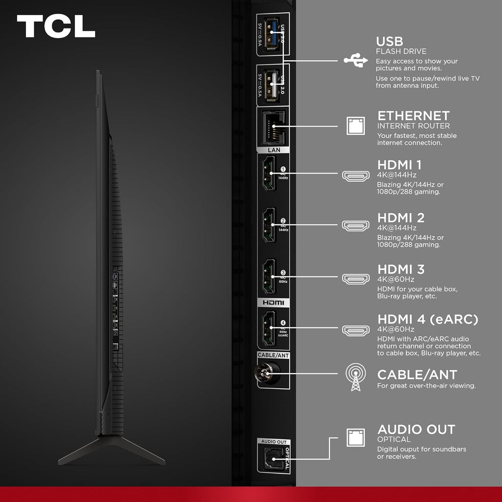 TCL 75 Inch Class T7 Series | 4K QLED HDR | 75T7, 2025 Model | 120HZ-144HZ High Brightness Smart Google TV Dolby Atmos Audio | Voice Remote Alexa Gaming Streaming Television
