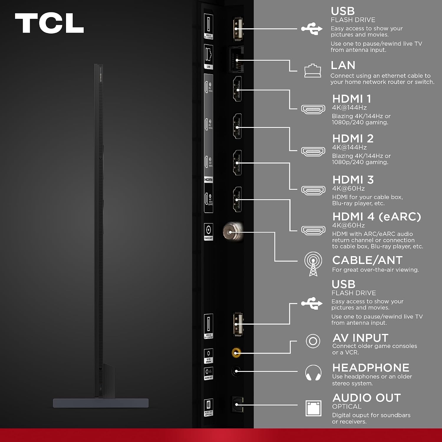 TCL 115-Inch QM7K QLED 4K Smart QD-Mini LED TV with Google TV (115QM7K, 2025 Model) Dolby Vision IQ, Dolby Atmos, HDR, Game Accelerator up to 288Hz, Voice Remote, Compatible with Alexa