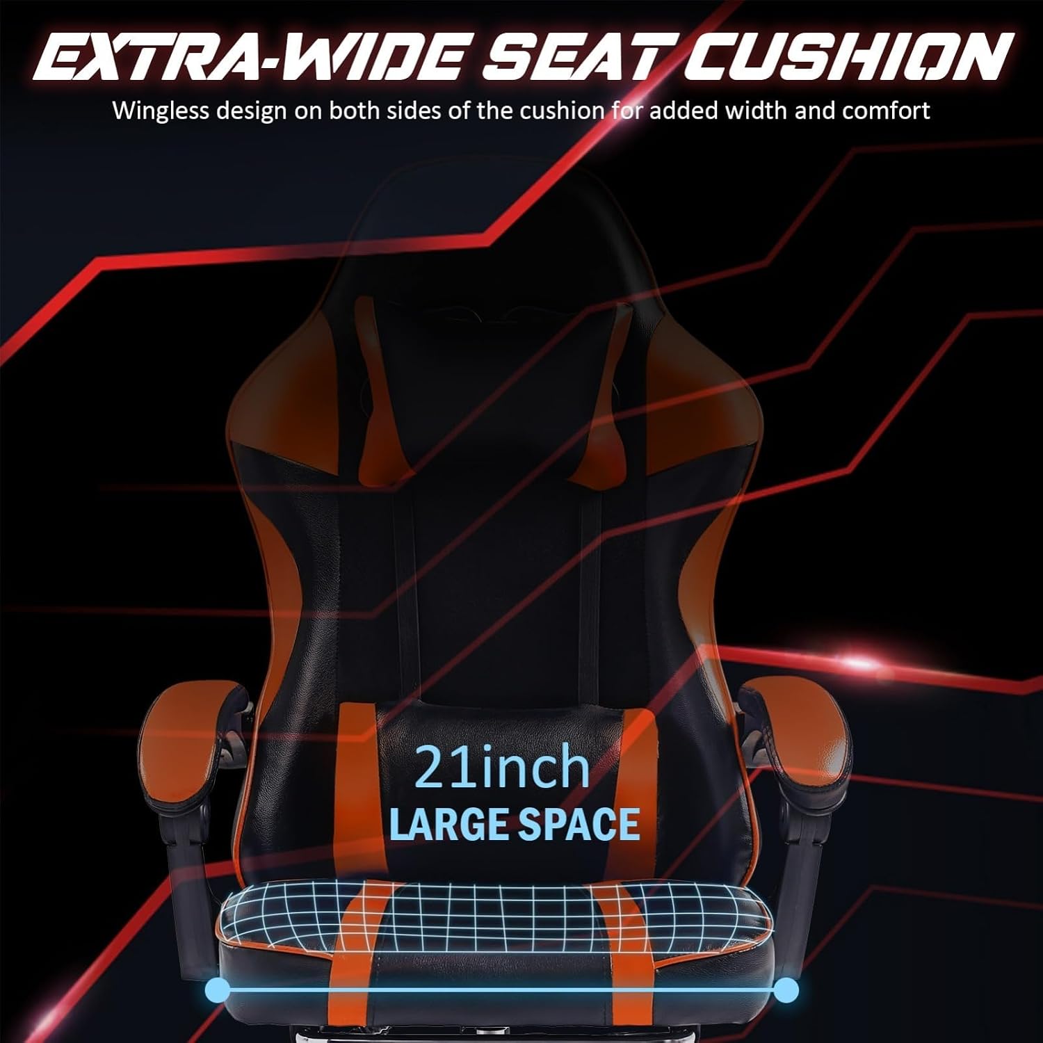 Video Game Chairs for Adults, PU Leather Gaming Chair with Footrest, 360° Swivel Adjustable Lumbar Pillow Gamer Chair, Comfortable Computer Chair for Heavy People, Purple