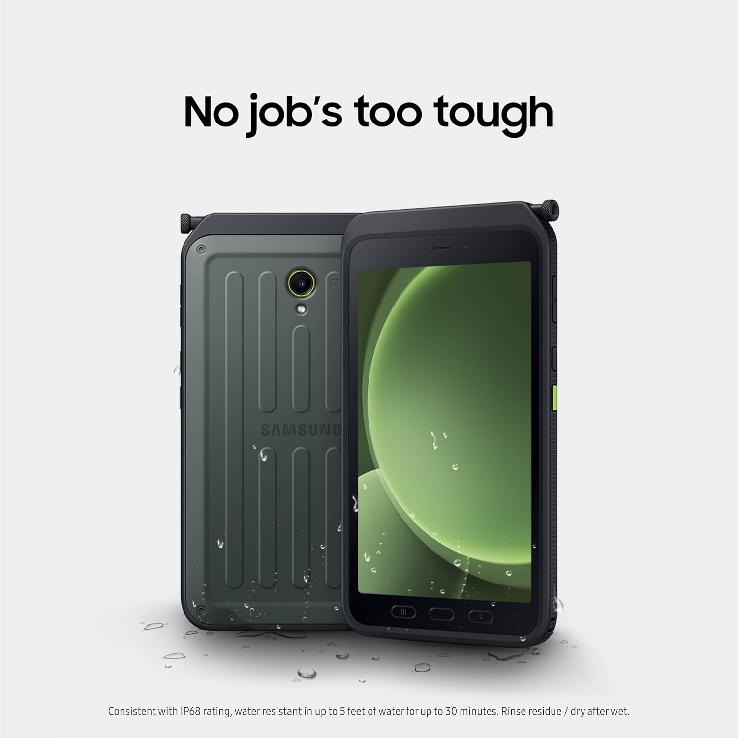 SAMSUNG Galaxy Tab Active5 5G LTE Unlocked 8' 128GB Android Tablet for Industrial, Field Work, Advanced Security, Rugged Design, US Version, 2024, SM-X308UZGAN14, Black Green