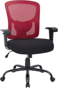Big and Tall Office Chair 400lbs Desk Chair Mesh Computer Chair with Lumbar Support Wide Seat Adjust Arms Rolling Swivel High Back Task Executive Ergonomic Chair for Home Office (Red)