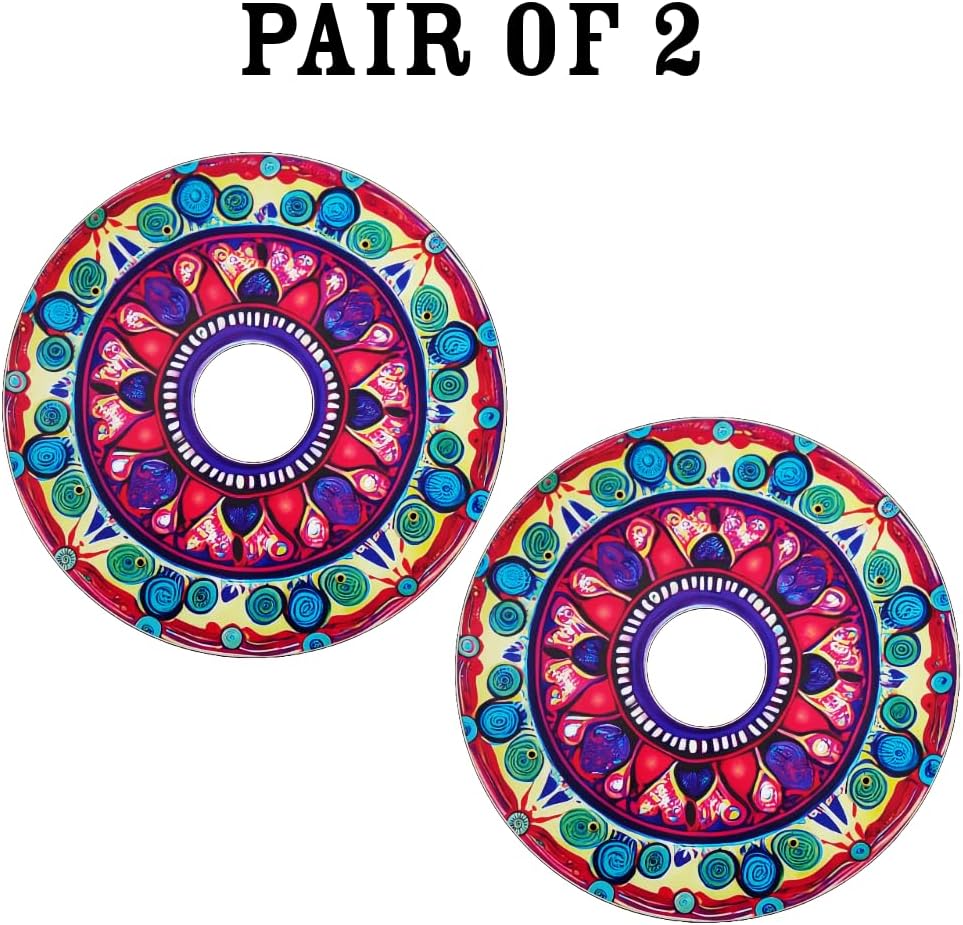 Designer Cover for Wheelchair Wheels, Enhances Aesthetics, Easy Install/Remove, Lightweight, New Matt Finish (Rangoli Design)