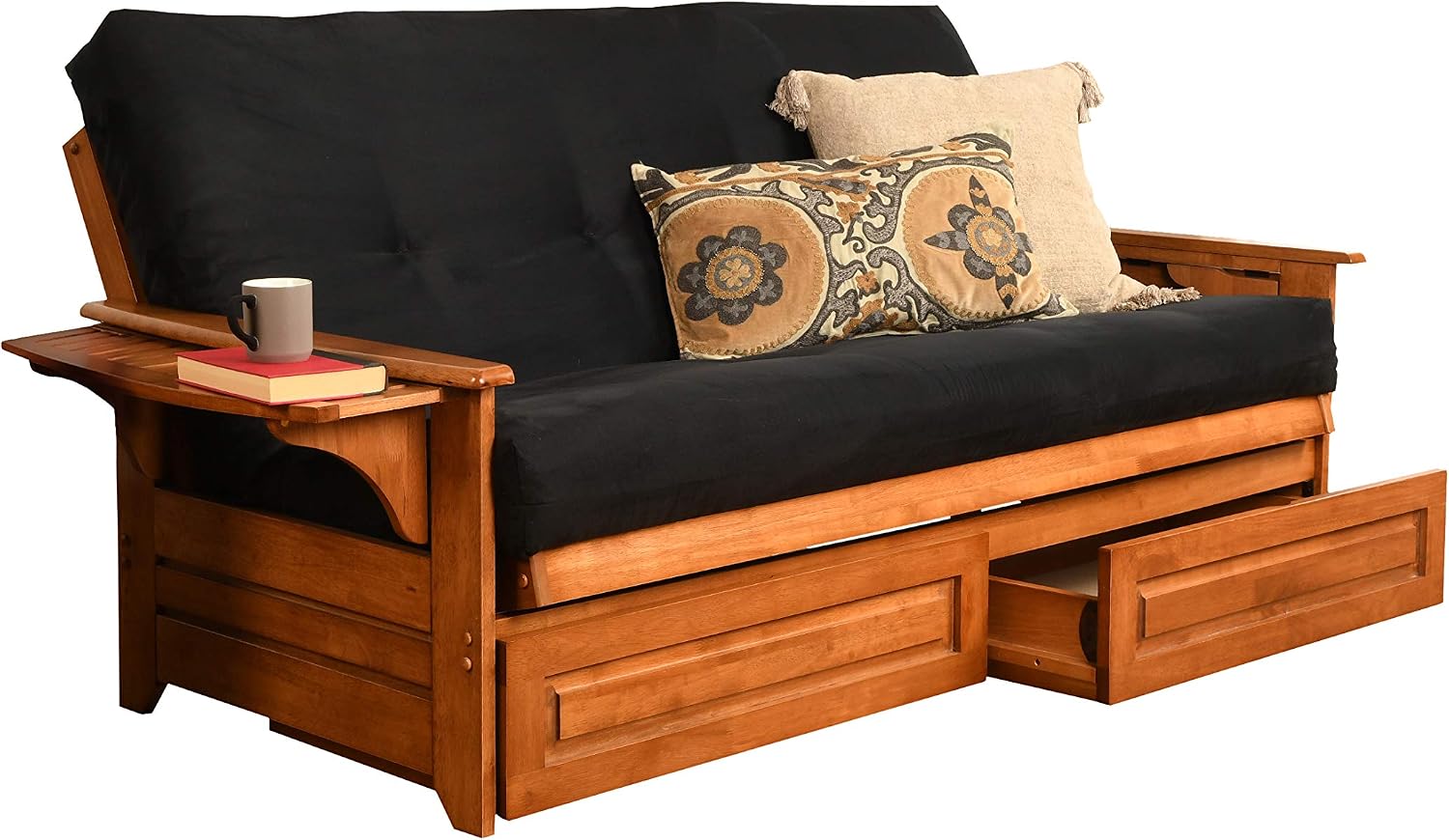 Kodiak Furniture Phoenix Futon, Full, Suede Black
