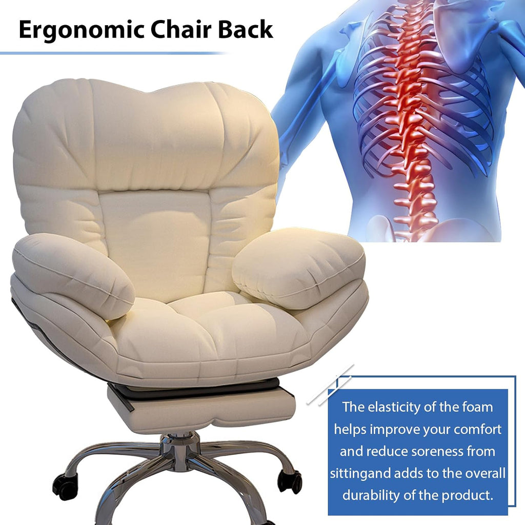 Height Adjustable Gaming Chair with Large Armrest and PU Wheels, Ergonomic Computer Chair with Headrest, Lumbar Support and Foot Rest for Work and Office Use