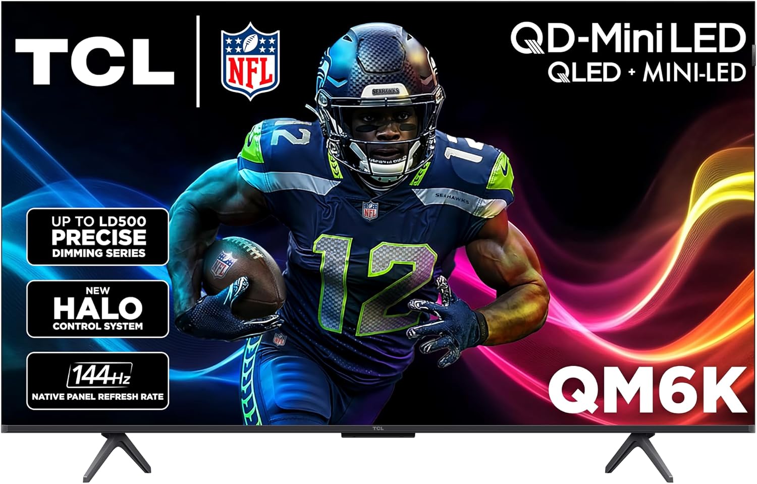 TCL 50-Inch QM6K Series QLED 4K Smart QD-Mini LED TV with Google TV (50QM6K, 2025 Model) New Halo Control System, LD500 Precise Dimming Series, High Contrast HVA Panel, 144Hz Native Panel Refresh Rate