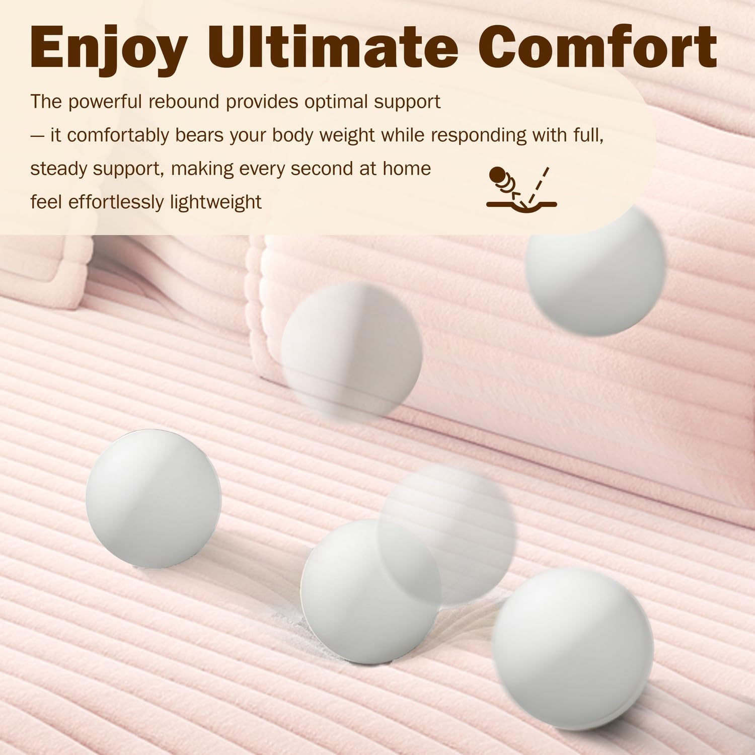 CAPCAEK 2 in 1 Convertible Folding Sofa Bed Twin Size, Modern Corduroy Fabric Boneless Couch Bed with Pillow, Futon Loveseat Sleeper Sofa for Living Room, Office, Guest Use, Apartment