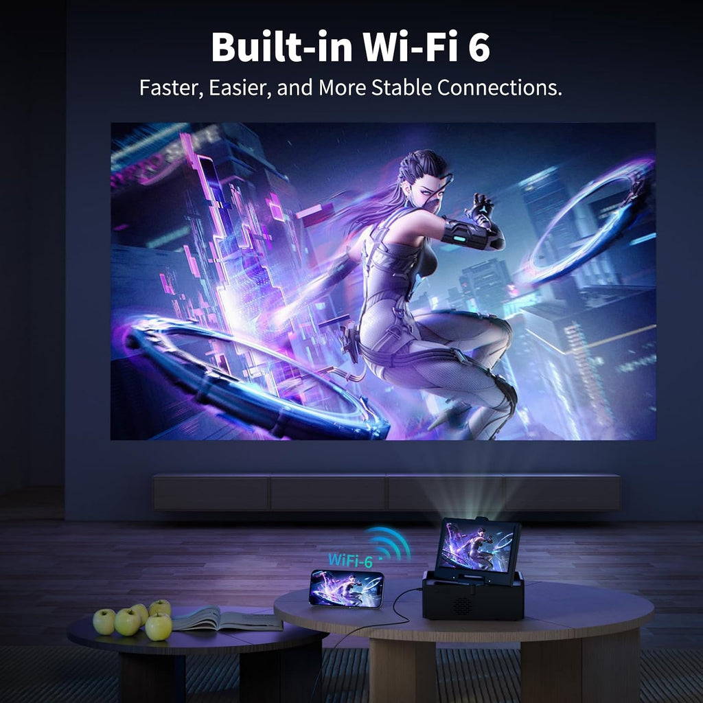 Small Smart TV，Mini TV with 7-inch Touchscreen,Built in Apps,Support SD,WiFi,Bluetooth,USB,HDMI Input，Kitchen TV Also As a Projector,Suitable for Home RVs and Outdoor Use