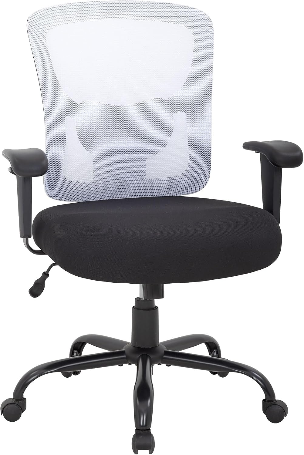 Big and Tall Office Chair 400lbs Desk Chair Mesh Computer Chair with Lumbar Support Wide Seat Adjust Arms Rolling Swivel High Back Task Executive Ergonomic Chair for Home Office (White)