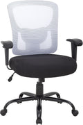 Big and Tall Office Chair 400lbs Desk Chair Mesh Computer Chair with Lumbar Support Wide Seat Adjust Arms Rolling Swivel High Back Task Executive Ergonomic Chair for Home Office (White)
