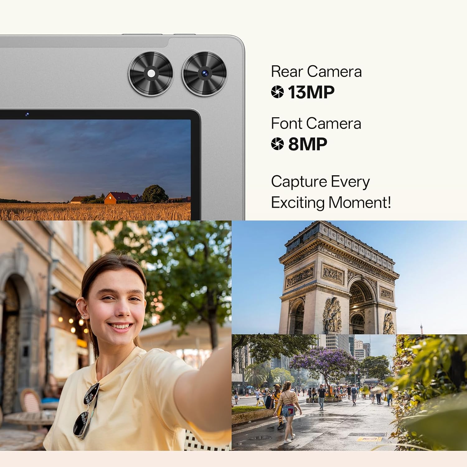 Android 16 Tablet, 2025 Upgraded 11 inch Android Tablets with Keyboard, 20GB+128GB+1TB Expand, Support Face Unlock+Widevine L1 Supported, Octa-Core CPU,Dual WiFi, Dual Camera,8800mAh Battery, Silver