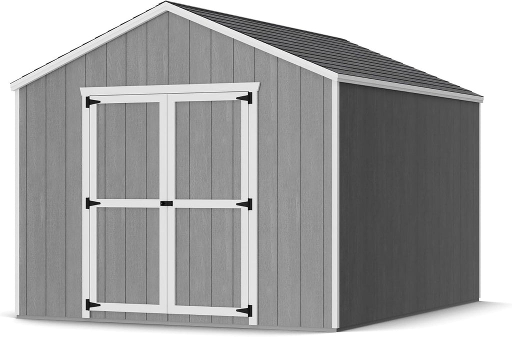 Little Cottage Co. 10x12 Value Gable Shed with Floor, Outdoor Wood Storage Do-It-Yourself Precut Kit