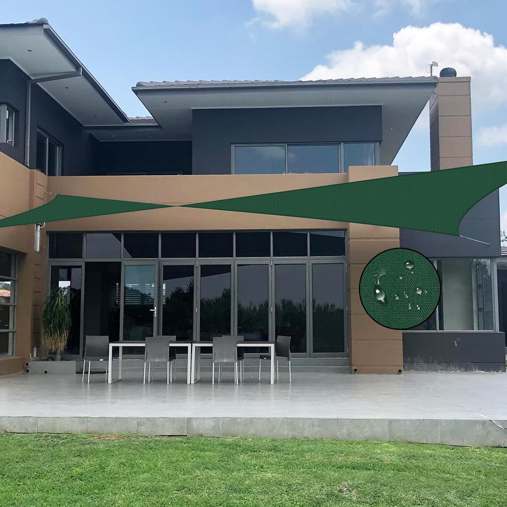 Sun Shade Sail,95% UV Blocker Shade Sails,Outdoor Dark Green Rectangle 6'5''x14'8'' Waterproof Shade Sail,for Pergola Carport Awning Yard Activities