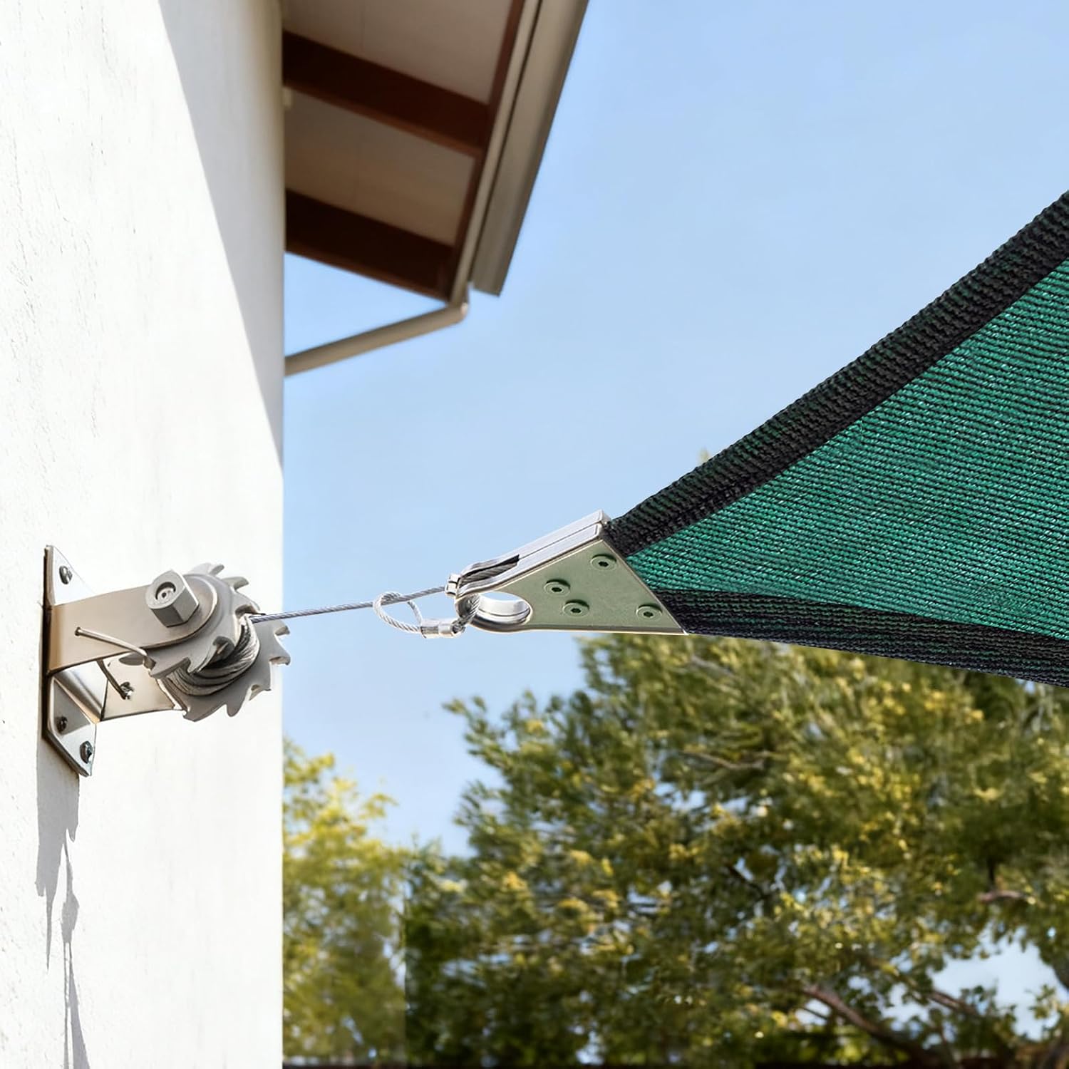 ColourTree Super Ring 12' x 12' Green Square Sun Shade Sail, Commercial Grade UPF50 Canopy, Reinforced Corners & Edges, 260 GSM Fabric Heavy Duty -5 Years Warranty (We Make Custom Size)