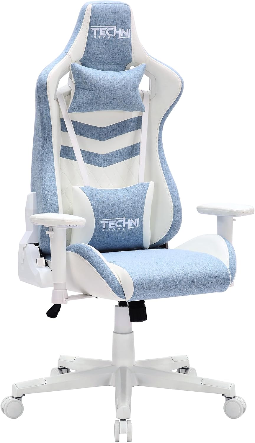 400 Lb Ergonomic High-Back Gaming Chairs for Adults,Computer Office Swivel Desk Chair with Armrests,150° Recline,Lumbar Support,Reclining Cute Comfy Chair for Home,Small Spaces Furniture,Blue