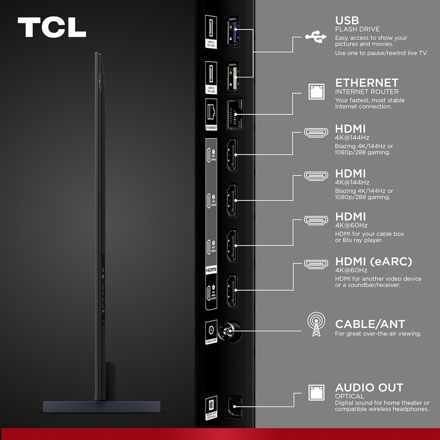 TCL 98 Inch Class QM6K Series | Mini LED QLED 4K HDR | 98QM6K, 2025 Model | 120HZ-144HZ High Brightness Smart Google TV Dolby Atmos Onkyo Audio | Voice Remote Alexa Gaming Streaming Television