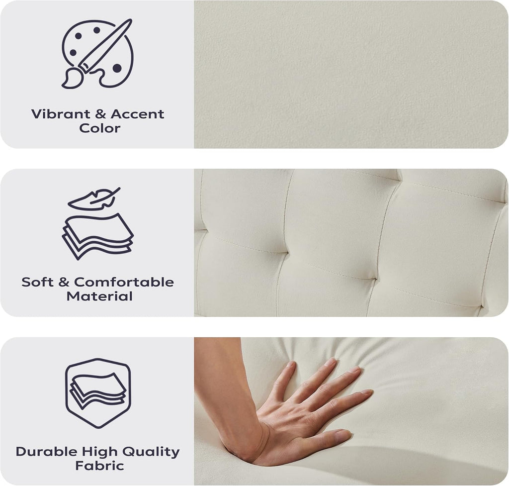 Furnify 71' Velvet Futon Sofa Bed, Versatile Loveseat Couch, Sleeper Sofa with Adjustable Backrest, Mid Century Modern Futon Couch for Small Space, Living Room, Office & Apartment, Velvet Fabric Beige