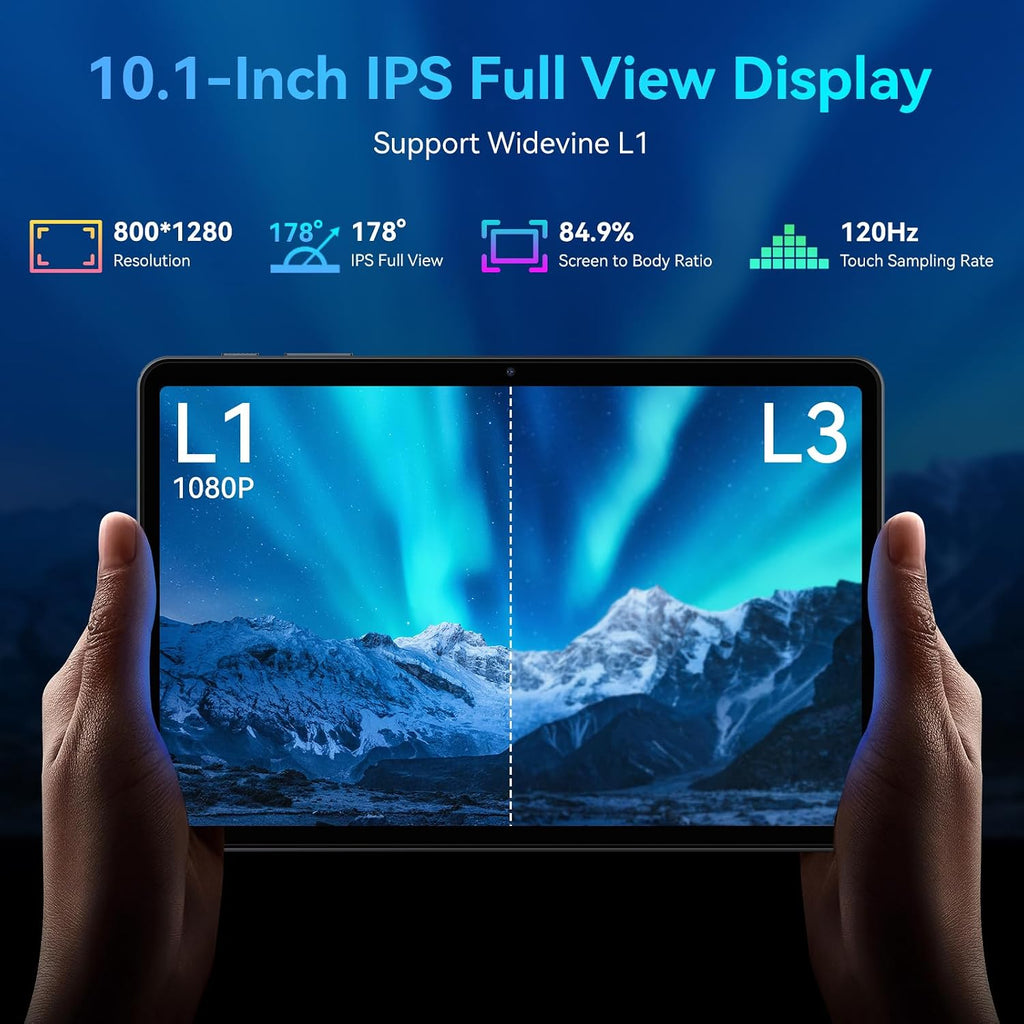 Tablet 2026 Android 16 Tablets, 10.1 Inch Tablet with HD Display, 18GB RAM 128GB ROM /2TB TF, Gemini AI 2.0, Daul Speaker and Cameras, 6000mAh, Widevine L1, 2 in 1 Tablets with Keyboard Mouse Stylus