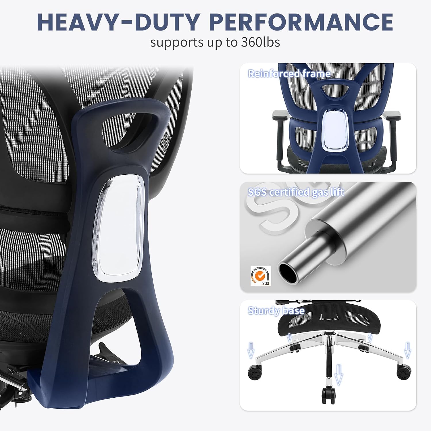 Ergonomic High Back Mesh Reclining Office Chair with Footrest, Dynamic Lumbar Support - Swivel Task Chair for Home & Gaming, Black