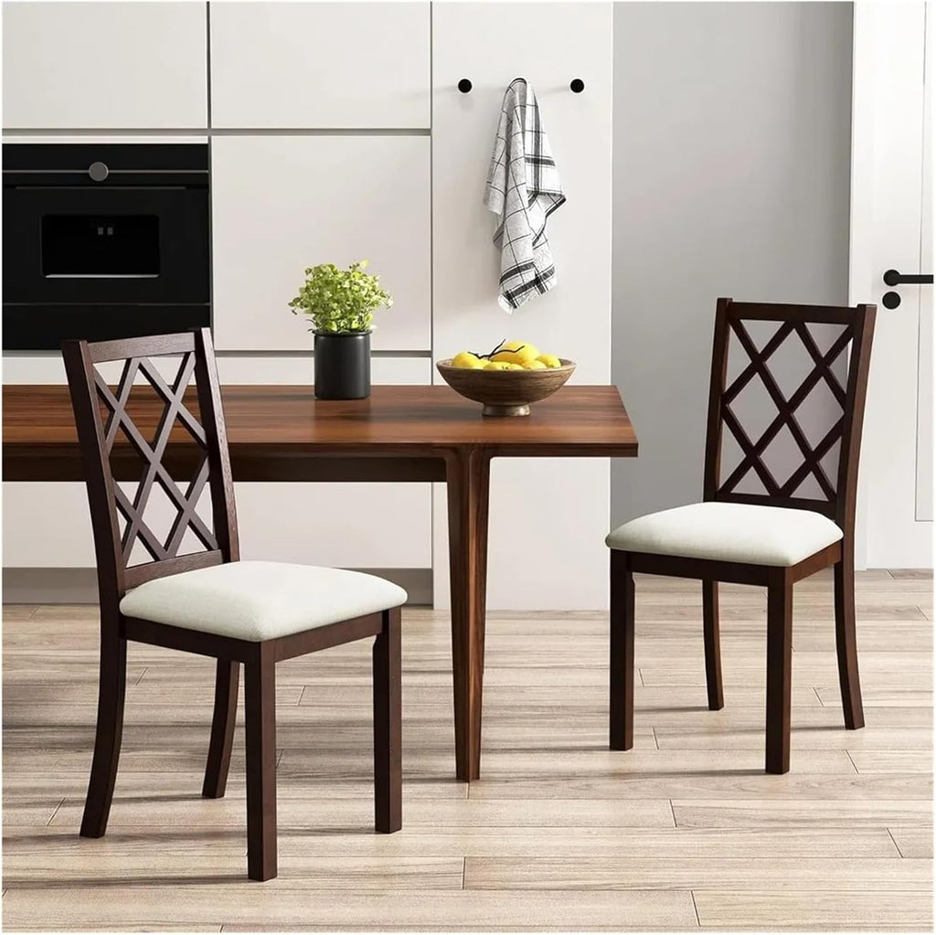 Dining Chairs Outdoor 1pcs Wooden Armless Kitchen Dining Chairs Rubber Wood Legs Max Load 400Lbs