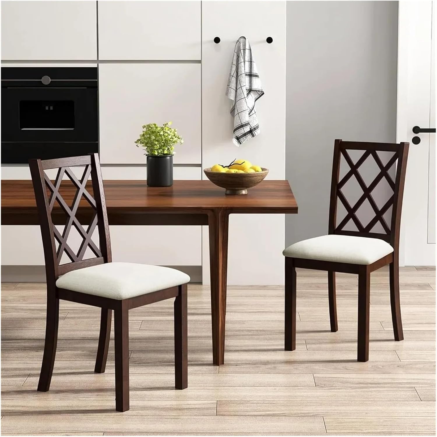 Dining Chairs Outdoor 1pcs Wooden Armless Kitchen Dining Chairs Rubber Wood Legs Max Load 400Lbs