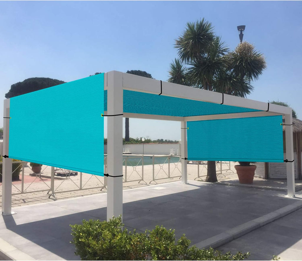 TANG 8' x 4' Outdoor Universal Pergola Replacement Cover Canopy Waterproof with Grommets Weight Rods Sun Shade Panel for Patio Backyard Turquoise Green