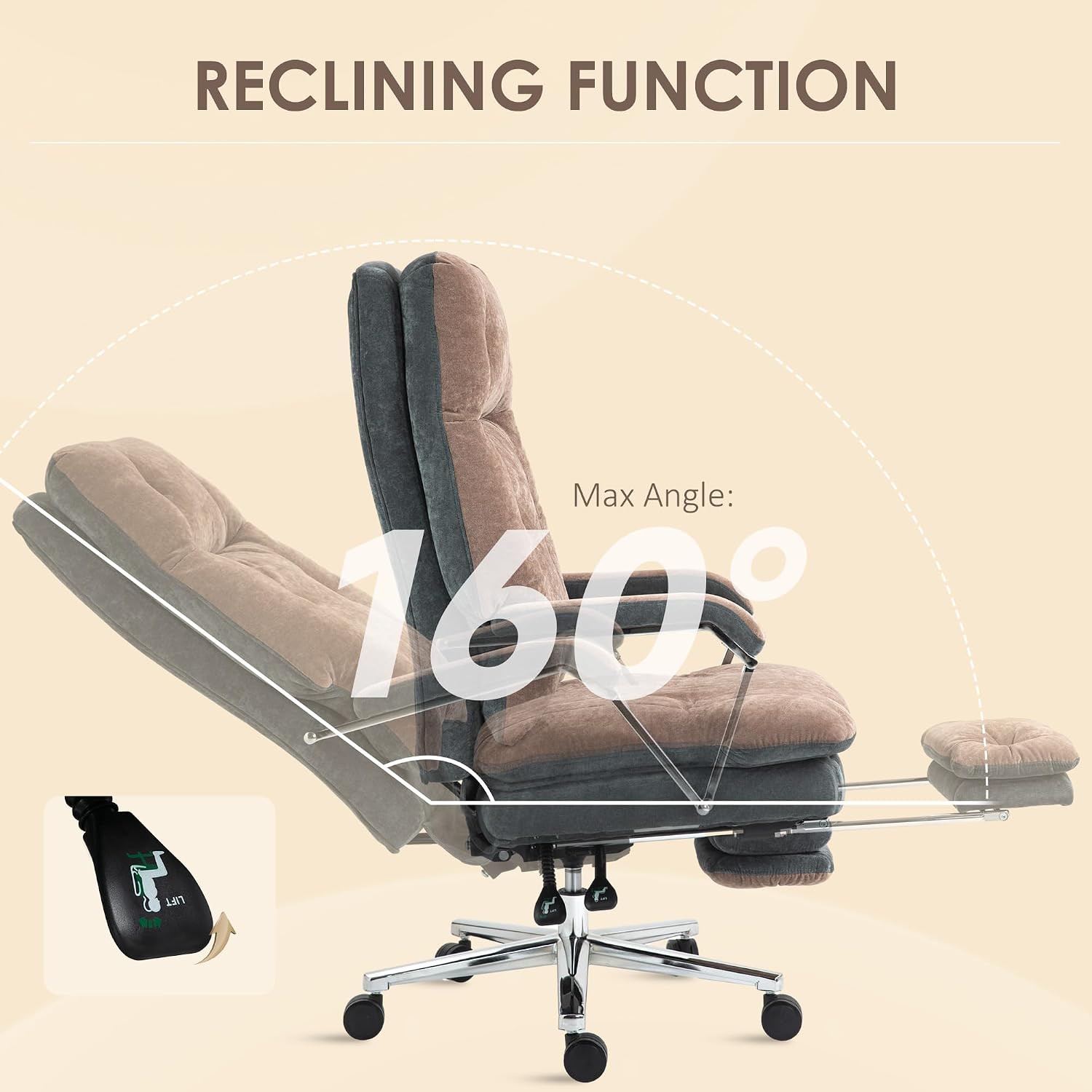 Ergonomic Office Chairs for Adults, Big and Tall 400 lbs Gaming Desk Chair, High Back Reclining Computer Chair with Footrest, Comfortable Swivel Rolling Wheels Chair for Home Office Bedroom Furniture,