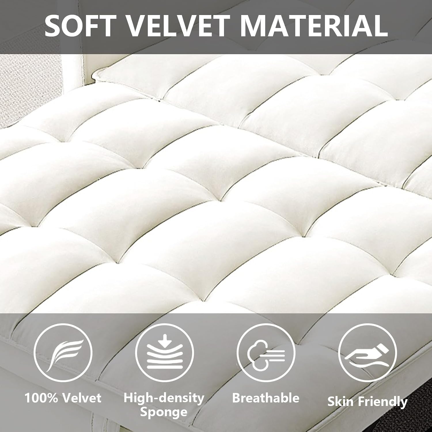 3 in 1 Convertible Sleeper Sofa Bed,Futon Pull Out Couch with Adjustable Backrest,Velvet Fabric Loveseat Sofa with Side Pocket for Bedroom, Living Room (Beige)