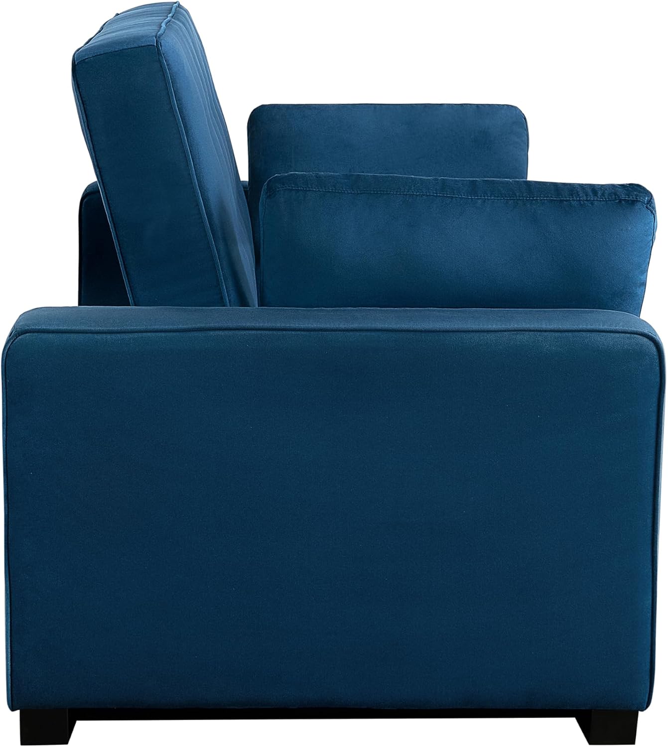 Serta Ainsley 72.6' Convertible Sleeper Sofa, Queen Size, Dreamcoil Comfort, Soft Velvet Fabric, Navy