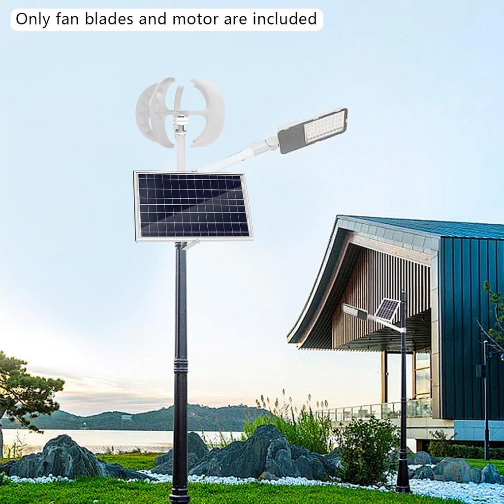 Wind Turbine Generator, 600W 24V 5-Blade Wind Power Generator with Controller, for Boats Farm Home Hybrids Streetlight Use, White