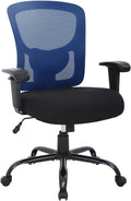 BestOffice Big and Tall Office Chair Mesh Computer Chair with Lumbar Support Wide Seat Adjust Arms Rolling Swivel High Back Task Executive Ergonomic Chair for Home Office, Blue