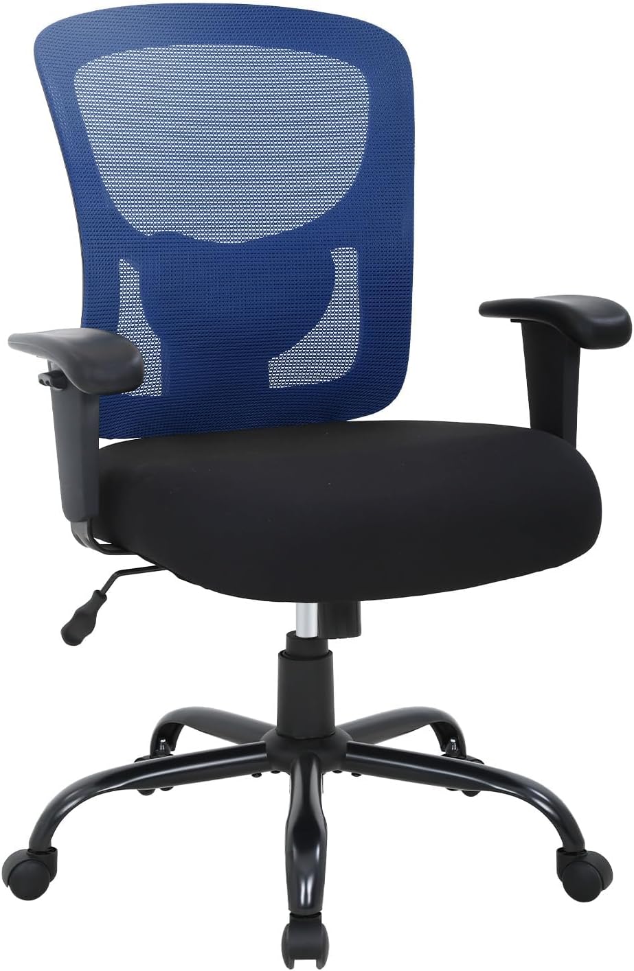 BestOffice Big and Tall Office Chair Mesh Computer Chair with Lumbar Support Wide Seat Adjust Arms Rolling Swivel High Back Task Executive Ergonomic Chair for Home Office, Blue