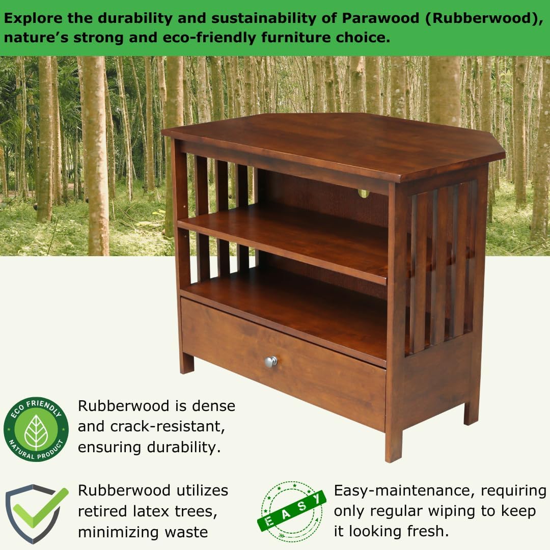 Solid Wood Mission Corner Enteinment/TV Stand, Espresso