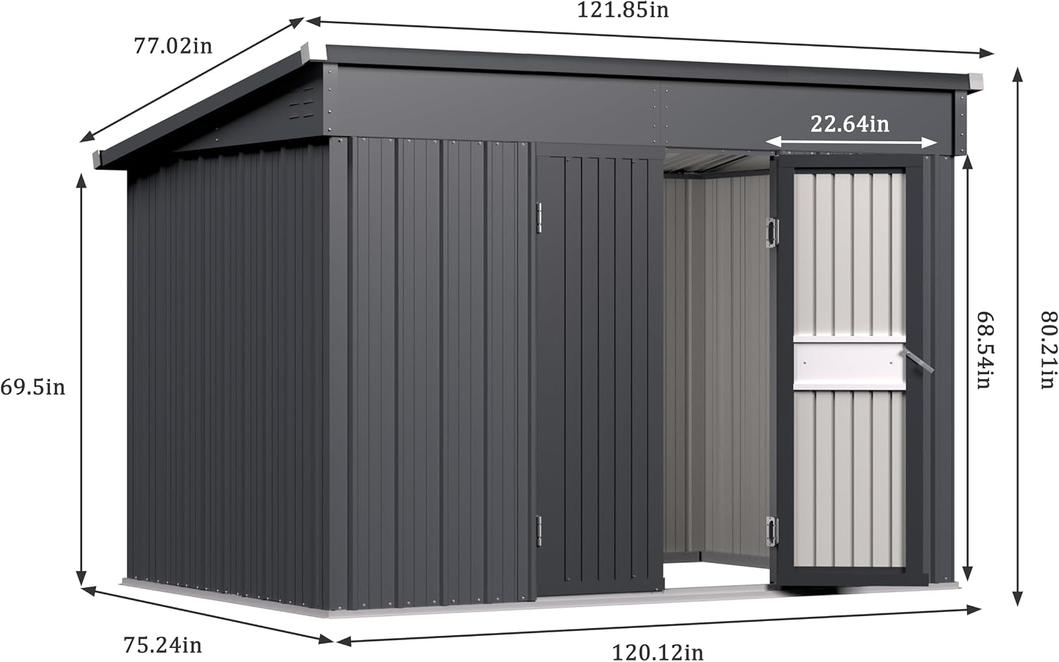 Yardenaler 6x10 FT Metal Outdoor Storage Shed, Garden Tool Shed Kit with 2 Doors & Keyed Locking, Waterproof Patio Utility Tool Shed for Backyard and Garden, Gray