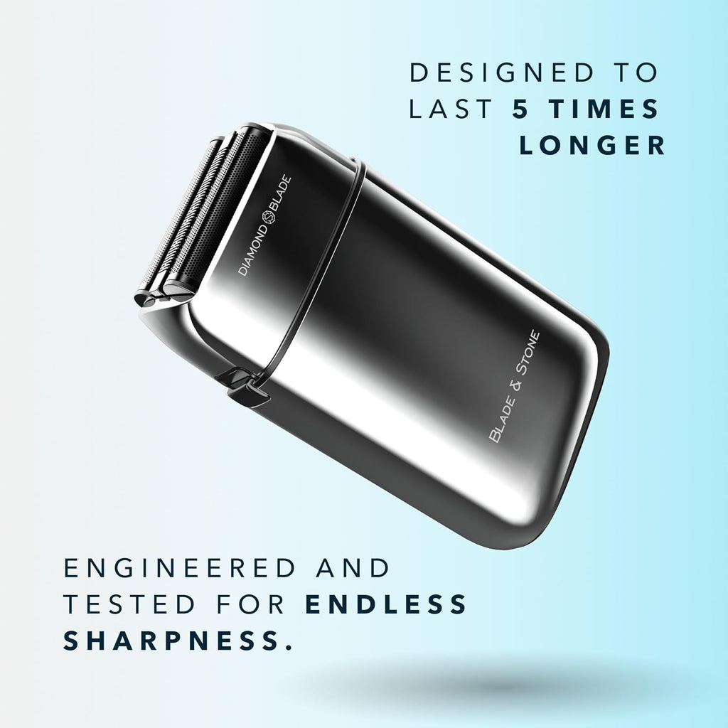 Blade & Stone PS501 Foil Shaver for Men – Dual Foil Cordless Shaver with Graphene-X Blades and 8000 RPM Digital Motor – All-Metal, Rechargeable Wet and Dry Razor – Aviator